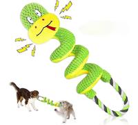 Squeaky Dog Toys, Chew-Resistant Dog Rope Toy with Squeaker & Crinkle Paper, Interactive Squeaky Tug of War Doggie Toy, Dog Toys for Small, Medium, an