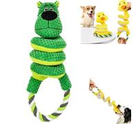 Squeaky Plush Dog Toy with Rope Handle, Interactive Tug Toy for Dogs (#3) | Built-in squeaker Spiral animal design Cotton rope handle Soft plush fabric PP cotton filling Great for interactive play