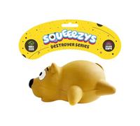 SQUEEEZYS Little Brown Bear Jouet couineur à mâcher pour chiens - Marron, 100 % latex naturel, 100 % non toxique, 95 % biodégradable, jouet pour chien parfait pour les races de très petite et moyenne
