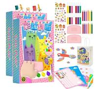 Squeegee Art Kids Paint Kit (One Set-35 Pieces), DIY Rainbow Scratch Art, DIY Christmas Rainbow Scratch Painting, Dot Painting Art Kits for Kids, Squeegee Magic Reveal Craft Kit (2 Sets)