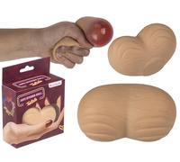 Squeeze Anti-stress en forme de pénis ou de testicules, couleur peau, 12 cm, 150 g, avec boîte cadeau, enterrement de vie de jeune fille (Testicules)