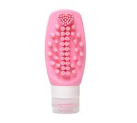 Squeeze Bottle Small - Silicone Toiletry Dispenser | 2 in 1 Shampoo Dispenser Massage Brush with Leak Proof Refillable Storage Containers Home Travel Bathroom Essential Kit