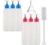 Squeeze Écriture Bouteilles Icing Applicateur DIY Cookie Fait Maison de gâteau biscuit Décoration peinture Bouteille pour Sauces Condiments Salade ketchup Outils cuisson Brosse Funnel 2 Once 6pc