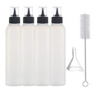 Squeeze Écriture Bouteilles Icing Applicateur DIY Cookie Fait Maison de gâteau biscuit Décoration peinture Bouteille pour Sauces Condiments Salade ketchup Outils cuisson Brosse Funnel 4 Once 4pc