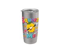 Squeeze Me Funny Lemon Dabbing Joli jeu de mots estival aux agrumes Gobelet isotherme en acier inoxydable double paroi