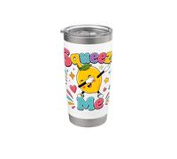 Squeeze Me Funny Lemon Dabbing Joli jeu de mots estival aux agrumes Gobelet isotherme en acier inoxydable double paroi