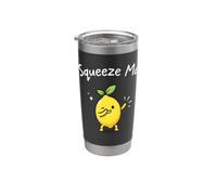 Squeeze Me Funny Lemon Dabbing Joli jeu de mots estival aux agrumes Gobelet isotherme en acier inoxydable double paroi