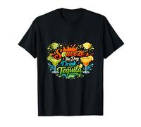 Squeeze The Day Drink Tequila Margarita Party Crew T-Shirt