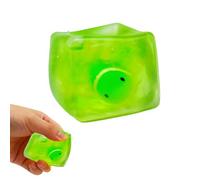 Squeeze Toy Cube, Realistic Fish Inside, Soft Fidget Game Decoration, Christmas Stocking Stuffer Party Favor for Boys Girls Adults, Stress Relief Sensory Toy Fun Home Office Classroom Entertainment
