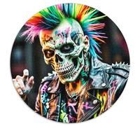 Squelette 1000 Pièces Puzzle Convient Aux Adultes Et Aux EnfantsJeu Thriller Puzzle Circulaire Décoration Moderne DIY pour Enfants Décompression Et Cadeau (67.5x67.5cm)