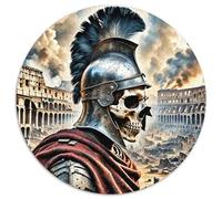 Squelette 1000 Pièces Puzzle Convient Aux Adultes Et Aux EnfantsJeu Thriller Puzzle Rond Décoration Moderne Bricolage Décoration pour Enfants Cadeau (67.5x67.5cm)