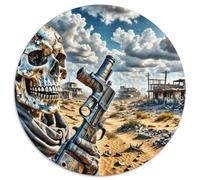 Squelette 1000 Pièces Puzzle Convient Aux Adultes Et Aux EnfantsJeu Thriller Puzzle Rond Décoration Moderne DIY Jeu Cadeau Unique (67.5x67.5cm)