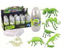 Squelette 3D d'un dinosaure mammouth dans un œuf, brillant dans l'obscurité
