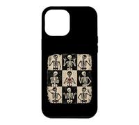 Squelette à Carreaux Halloween rétro Gothique Anatomie Graphique Coque pour iPhone 12 Pro Max