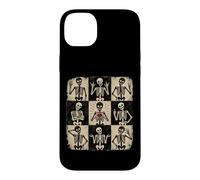 Squelette à Carreaux Halloween rétro Gothique Anatomie Graphique Coque pour iPhone 14 Plus