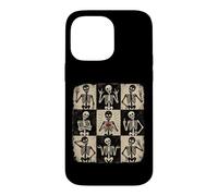 Squelette à Carreaux Halloween rétro Gothique Anatomie Graphique Coque pour iPhone 14 Pro Max