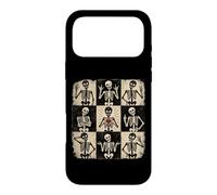 Squelette à Carreaux Halloween rétro Gothique Anatomie Graphique Coque pour iPhone 17 Pro Max