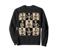 Squelette à Carreaux Halloween rétro Gothique Anatomie Graphique Sweatshirt