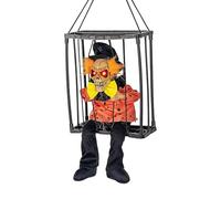 Squelette activé par le mouvement - Squelette de capteur de mouvement, décoration d'Halloween suspendue | Squelette de détecteur de mouvement décoration d'Halloween - de cage de prisonnier