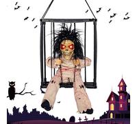 Squelette activé par le mouvement - Squelette de capteur de mouvement - Décoration d'Halloween suspendue - Squelette de capteur de mouvement - Décoration d'Halloween - de cage de prisonnier