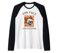 Squelette Amusant et Amusant pour Halloween « I Do Not Care Preppy » Manche Raglan