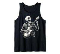Squelette Amusant Jouant de la Guitare Heavy Metal Punk Music Rock Débardeur