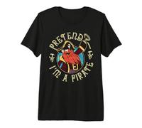 Squelette Amusant pour Halloween avec Drapeau Pretend I'm A Pirate T-Shirt Haut de Gamme