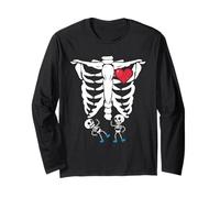 Squelette Annonce de Grossesse Twins Xray Funny Halloween Manche Longue