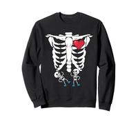 Squelette Annonce de Grossesse Twins Xray Funny Halloween Sweatshirt