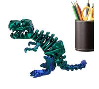 Squelette articulé de dinosaure imprimé en 3D - Jouet flexible Fidget | Figurines T Rex à articulation mobile | Statue d'animal préhistorique réaliste, décoration de table pour bibliothèque de bureau
