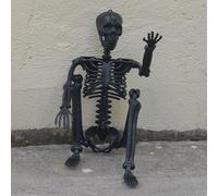 Squelette articulé d'Halloween - Os réalistes de squelette humain grandeur nature avec articulations mobiles, squelettes humains simulés, scène effrayante pour terrasse, balcon, cour, porche, jardin