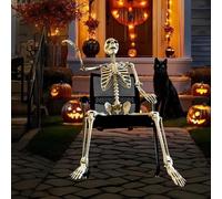 Squelette Articulé D'Halloween | Squelette Humain Réaliste D'Halloween De 90 Cm, ABS|Squelett-e Complet Avec Articulations Mobiles Pour Halloween, Décoration De Fête Effrayante, Intérieur Et Extérieur