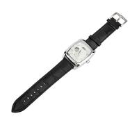 Squelette Automatiquement Mécanique Montre la Poignet, Timing Exact Moon Phase Men Chronograph Clock PU Leather Bands pour la Vie Quotidienne (Argent et Blanc)
