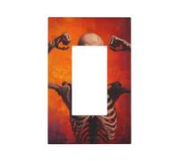 Squelette avec bras vers le haut, muscles flexibles, plaque murale pour interrupteur d'Halloween, plaque murale à bascule simple, décoration pour la maison, la cuisine, la salle de bain