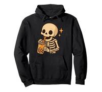 Squelette avec Bubble Tea Squelette Kawaii Sweat à Capuche