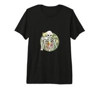 Squelette avec café Memento Mori T-Shirt Haut de Gamme