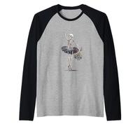 Squelette Ballerine Gothique Danse Roses fanées Art Effrayant Manche Raglan