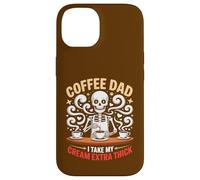 Squelette barista café papa crème drôle Coque pour iPhone 14