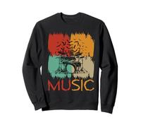 Squelette Batteur Musique Rétro Halloween Rock Band Sweatshirt