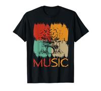Squelette Batteur Musique Rétro Halloween Rock Band T-Shirt