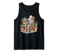 Squelette Boire Café Cactus Plantes Débardeur