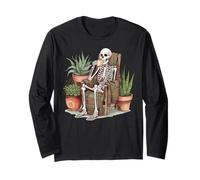 Squelette Boire Café Cactus Plantes Manche Longue