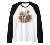 Squelette Boire Café Cactus Plantes Manche Raglan