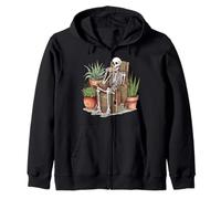 Squelette Boire Café Cactus Plantes Sweat à Capuche