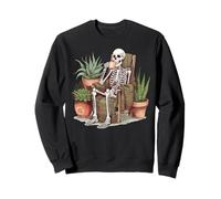 Squelette Boire Café Cactus Plantes Sweatshirt