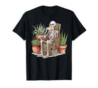 Squelette Boire Café Cactus Plantes T-Shirt