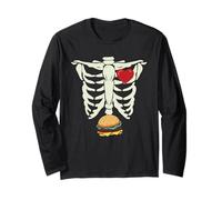 Squelette Burger Grossesse Xray Drôle Halloween Fête Naissance Manche Longue