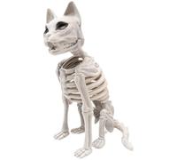 Squelette chat Halloween tête de mort chat assis en plastique 15 x 34 x 34 | Le squelette de chat assis détaillé fabriqué à partir de plastique robuste ajoute une touche étrange aux présentoirs de table