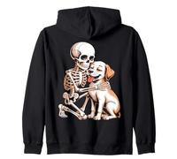 Squelette Chien Hug Eternal Bond Illustration Sweat à Capuche