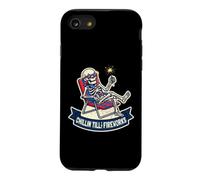 Squelette Chillin Till The Fireworks Funny 4th of Lazy July Coque pour iPhone SE (2020) / 7/8
